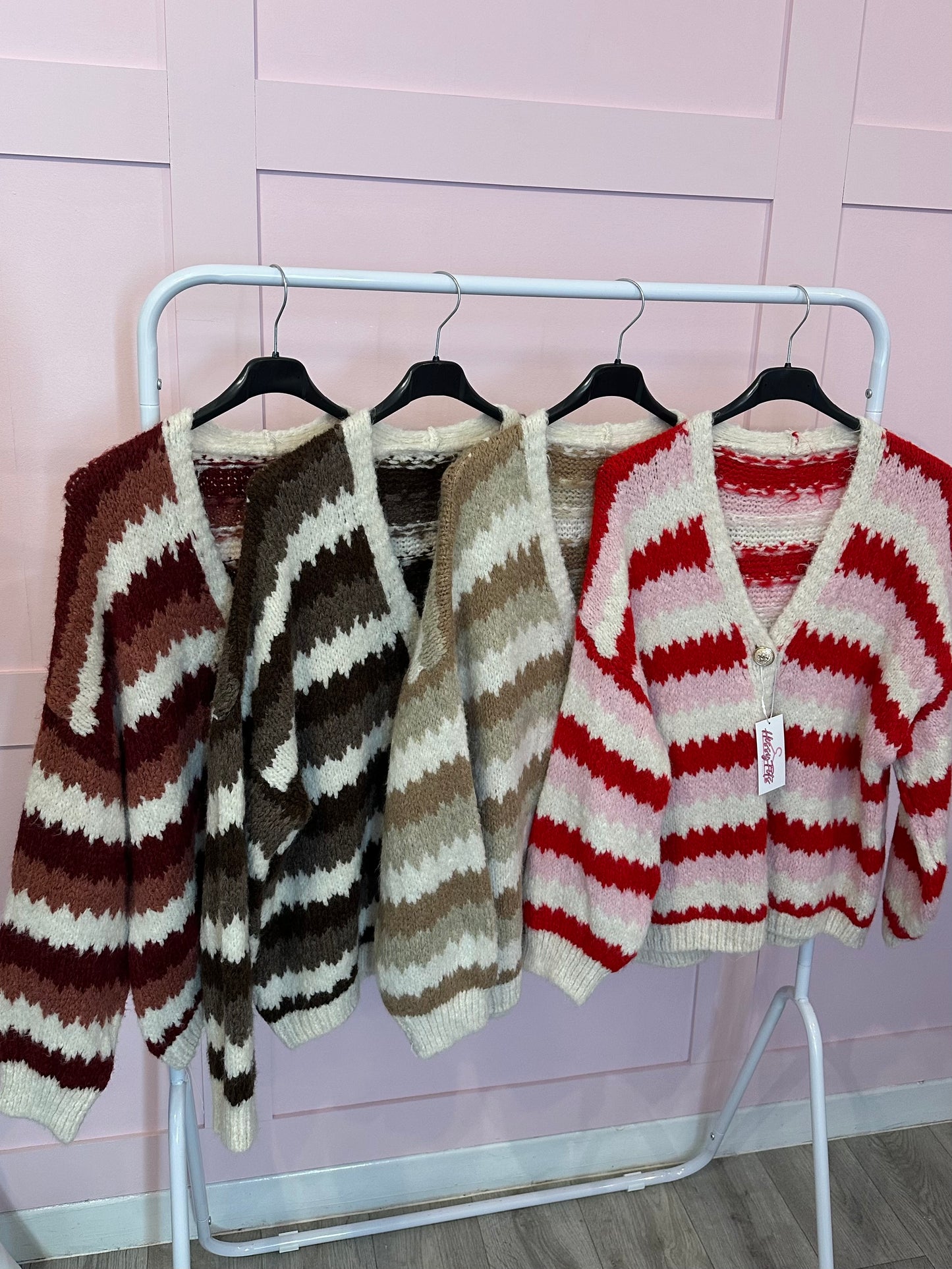 STRIPE BUTTON UP CARDIGAN