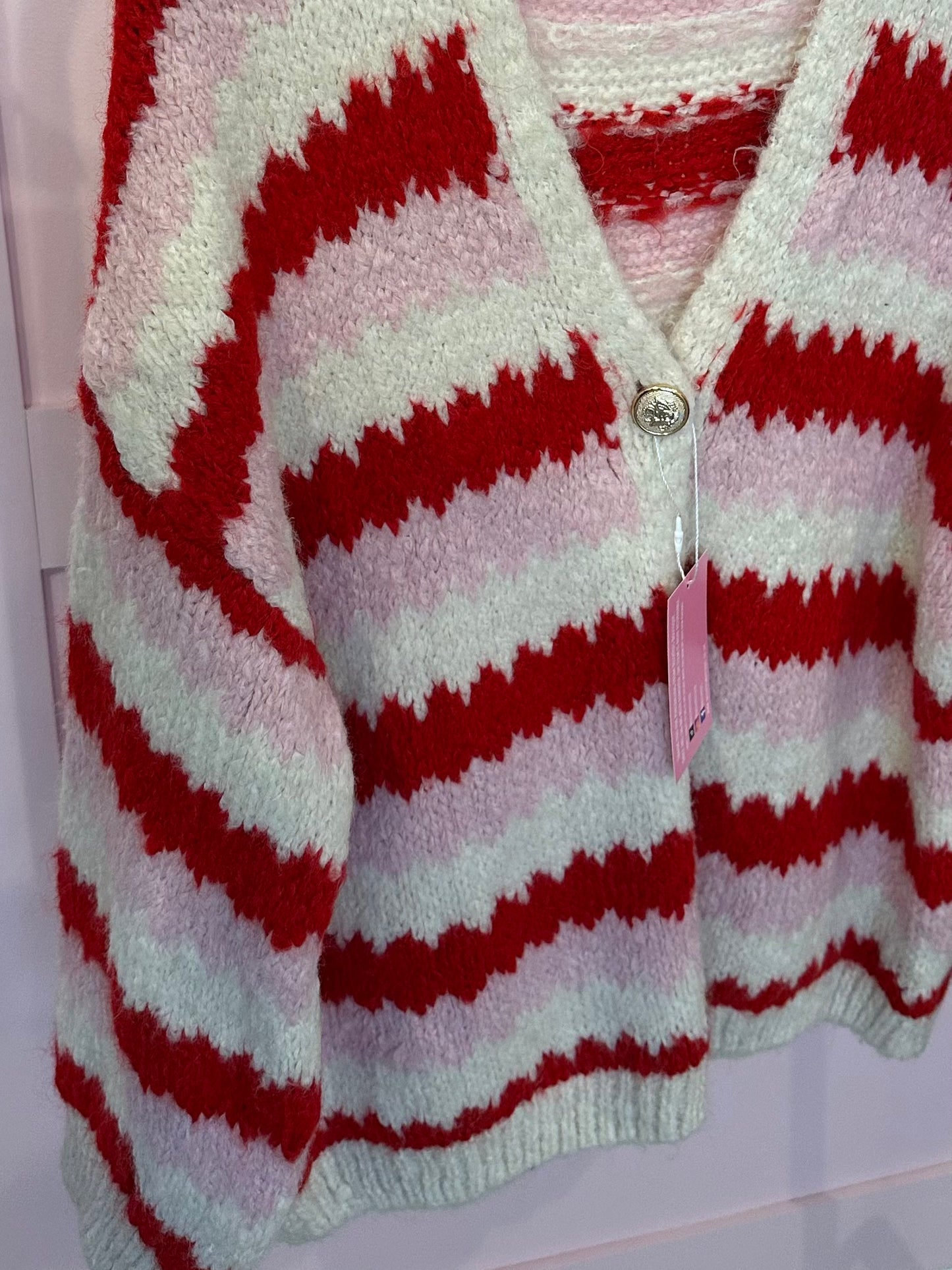 STRIPE BUTTON UP CARDIGAN
