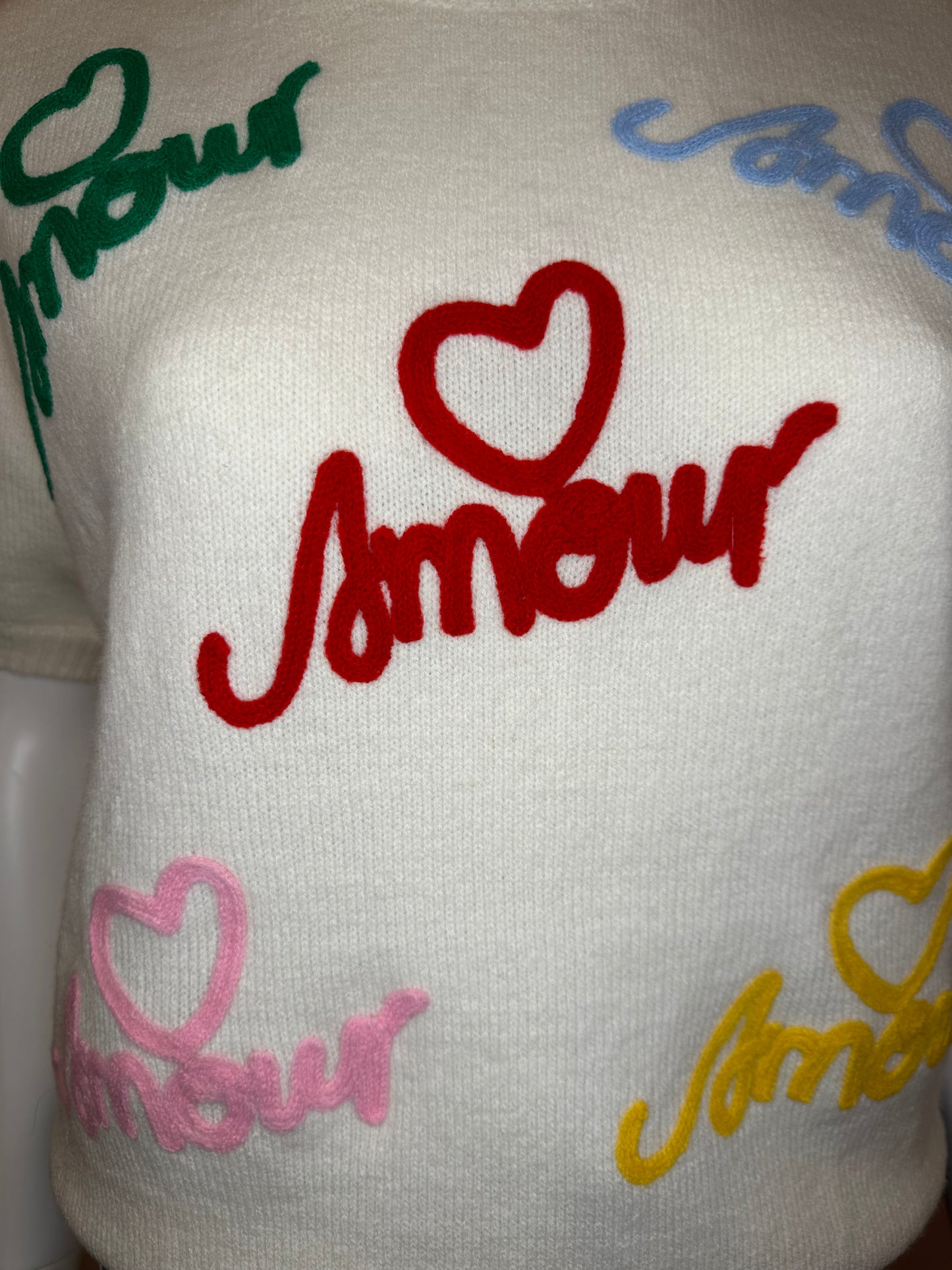 SHORT SLEEVE "AMOUR" KNIT JUMPER