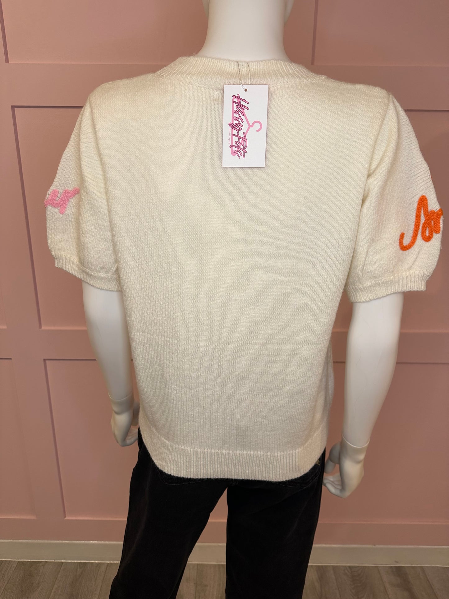 SHORT SLEEVE "AMOUR" KNIT JUMPER