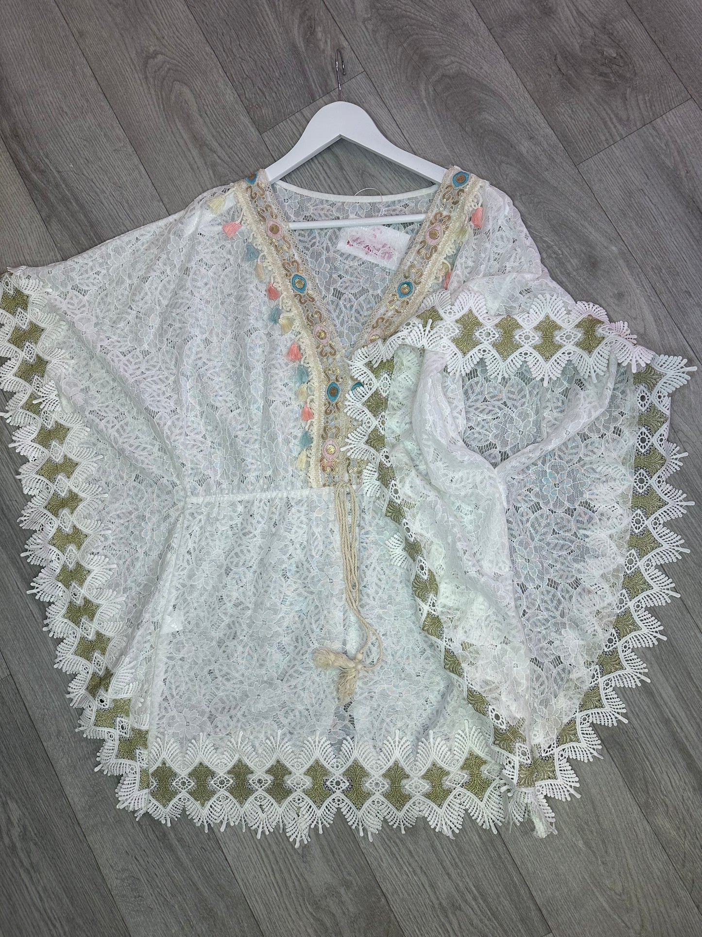 PASTEL TASSEL SHEER SUN DRESS