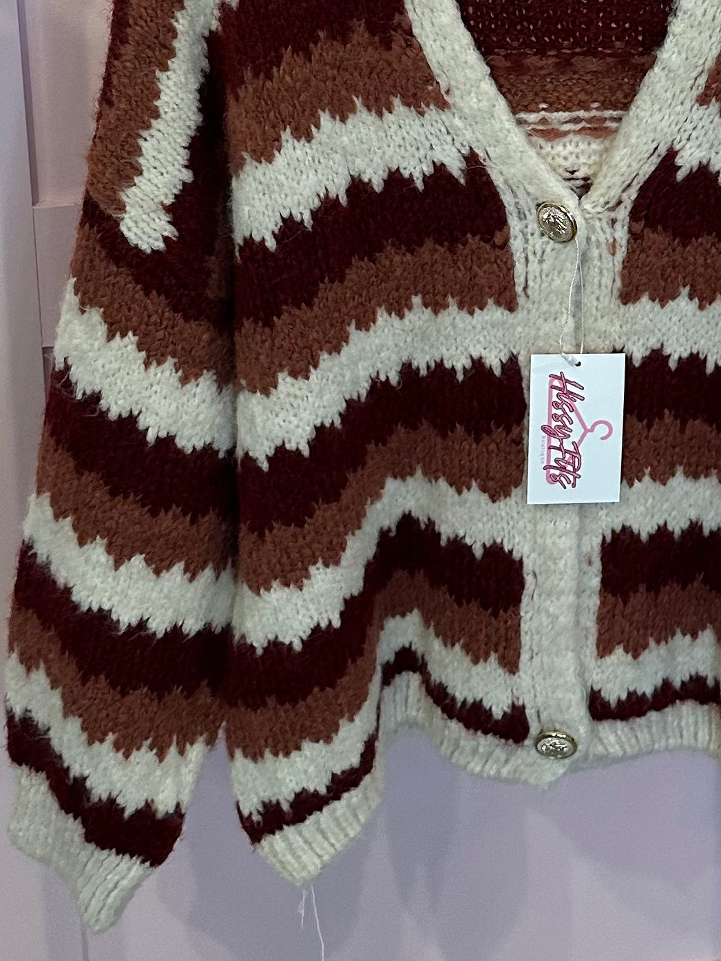 STRIPE BUTTON UP CARDIGAN
