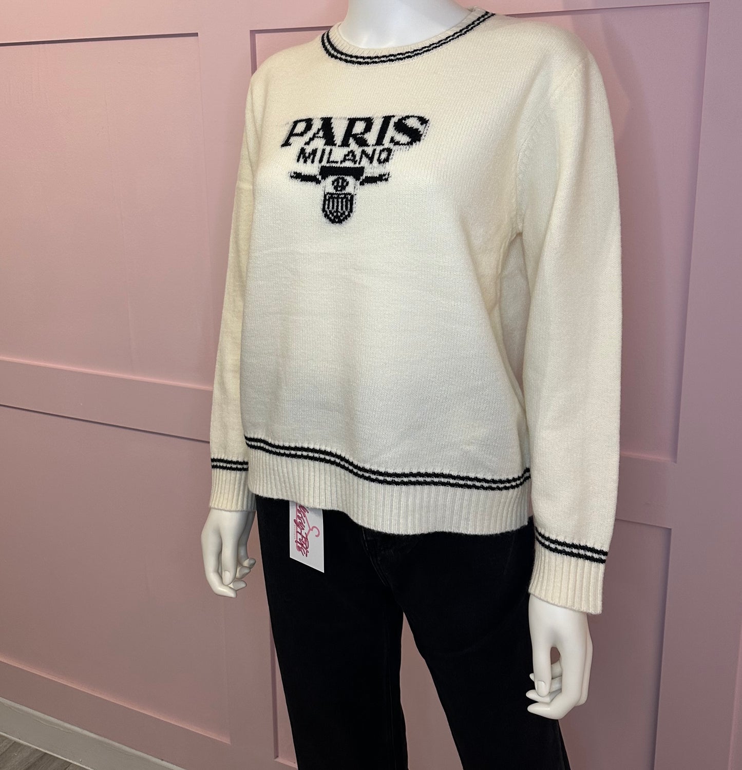 LONG SLEEVE "PARIS MILANO" KNIT JUMPER