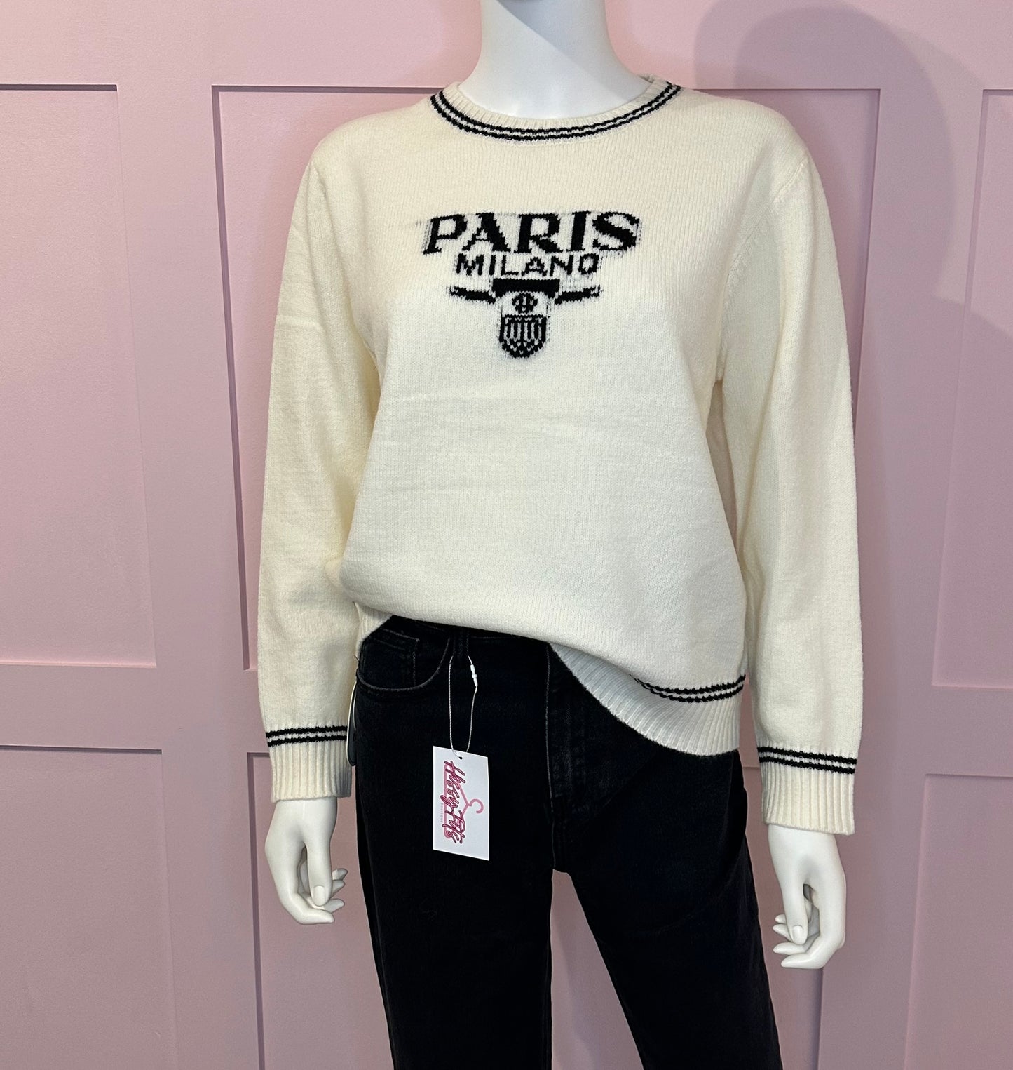 LONG SLEEVE "PARIS MILANO" KNIT JUMPER