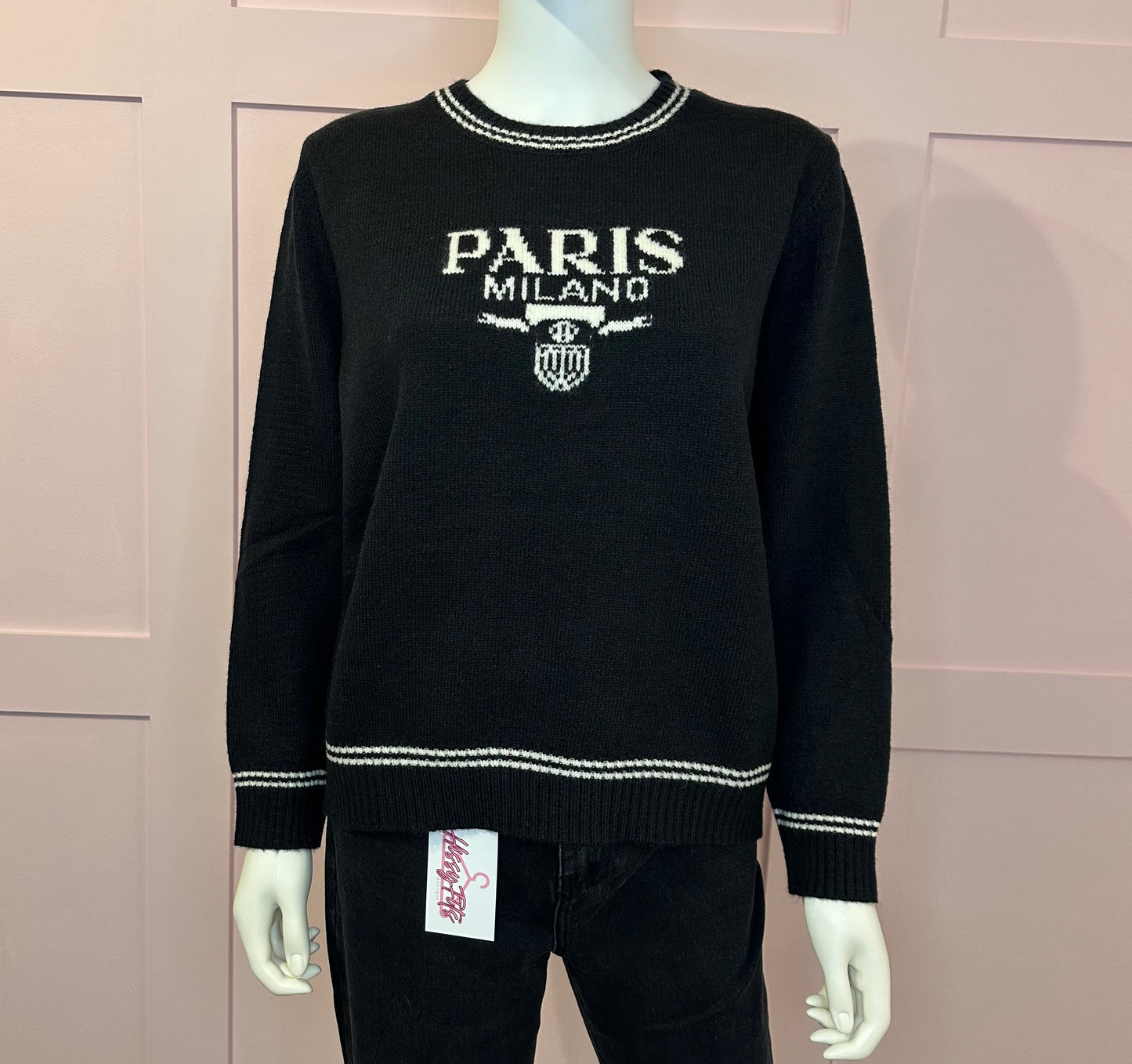 LONG SLEEVE "PARIS MILANO" KNIT JUMPER