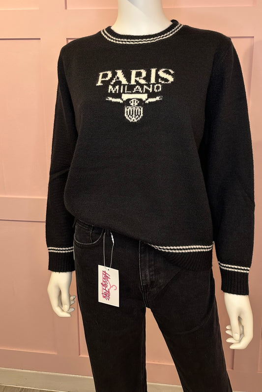 LONG SLEEVE "PARIS MILANO" KNIT JUMPER