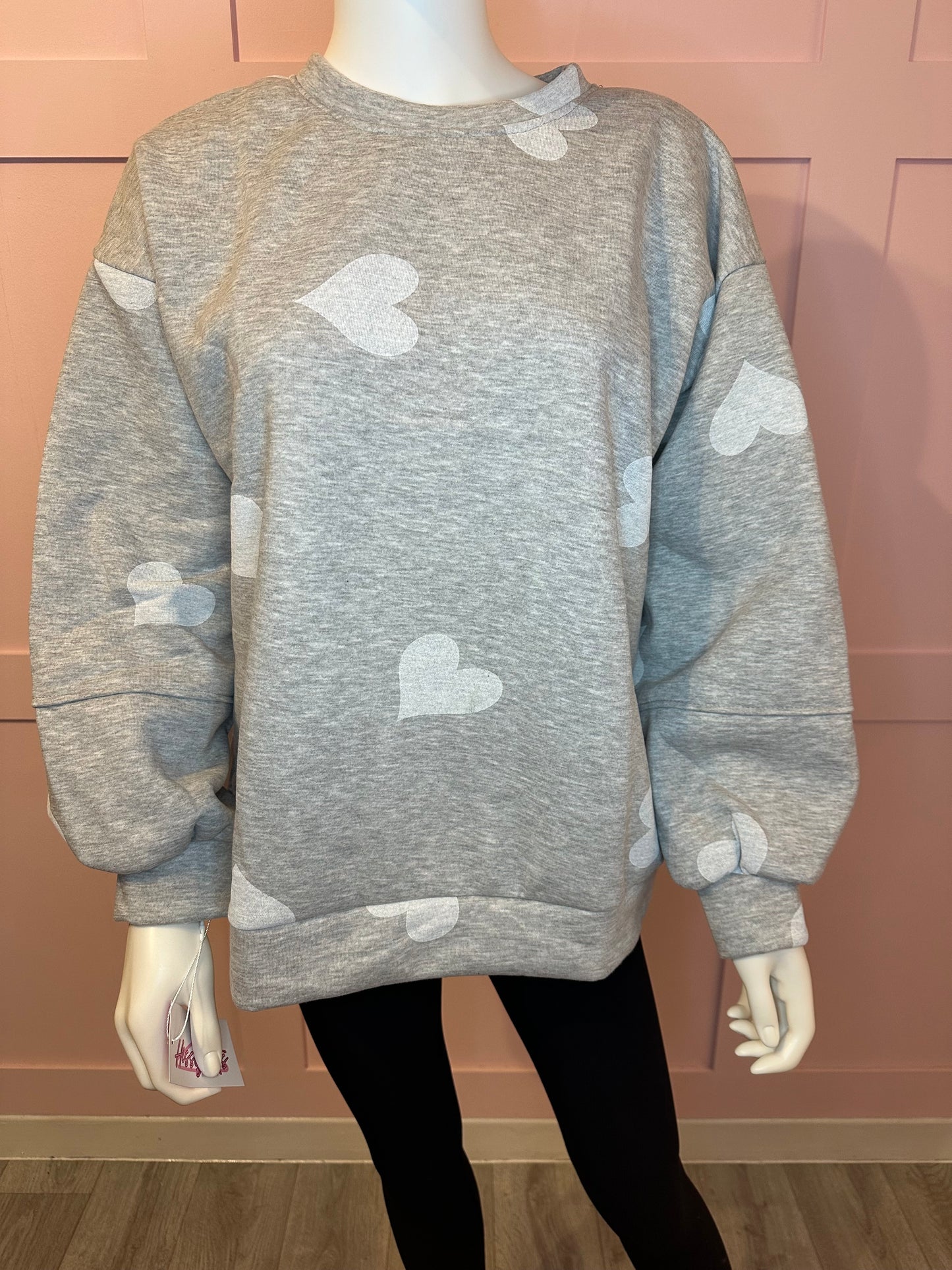 HEART PRINTED SWEATSHIRT