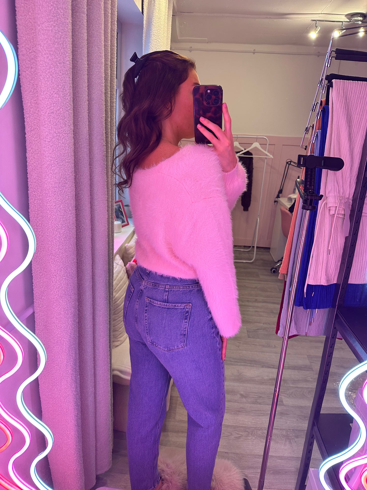 FLUFFY GOLD BUTTON CARDIGAN