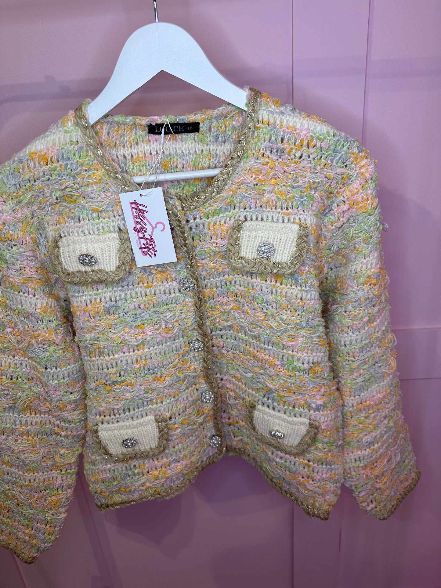 PASTEL WOVEN CARDIGAN