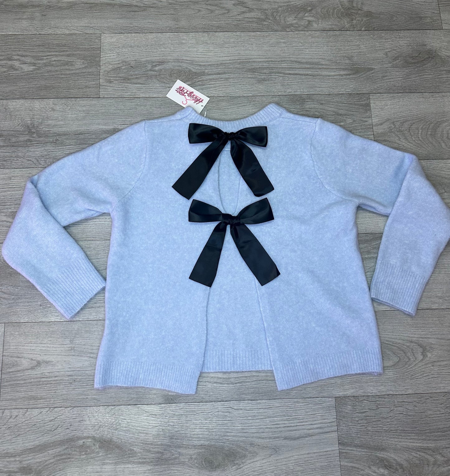 OPEN BACK BOW KNIT JUMPER