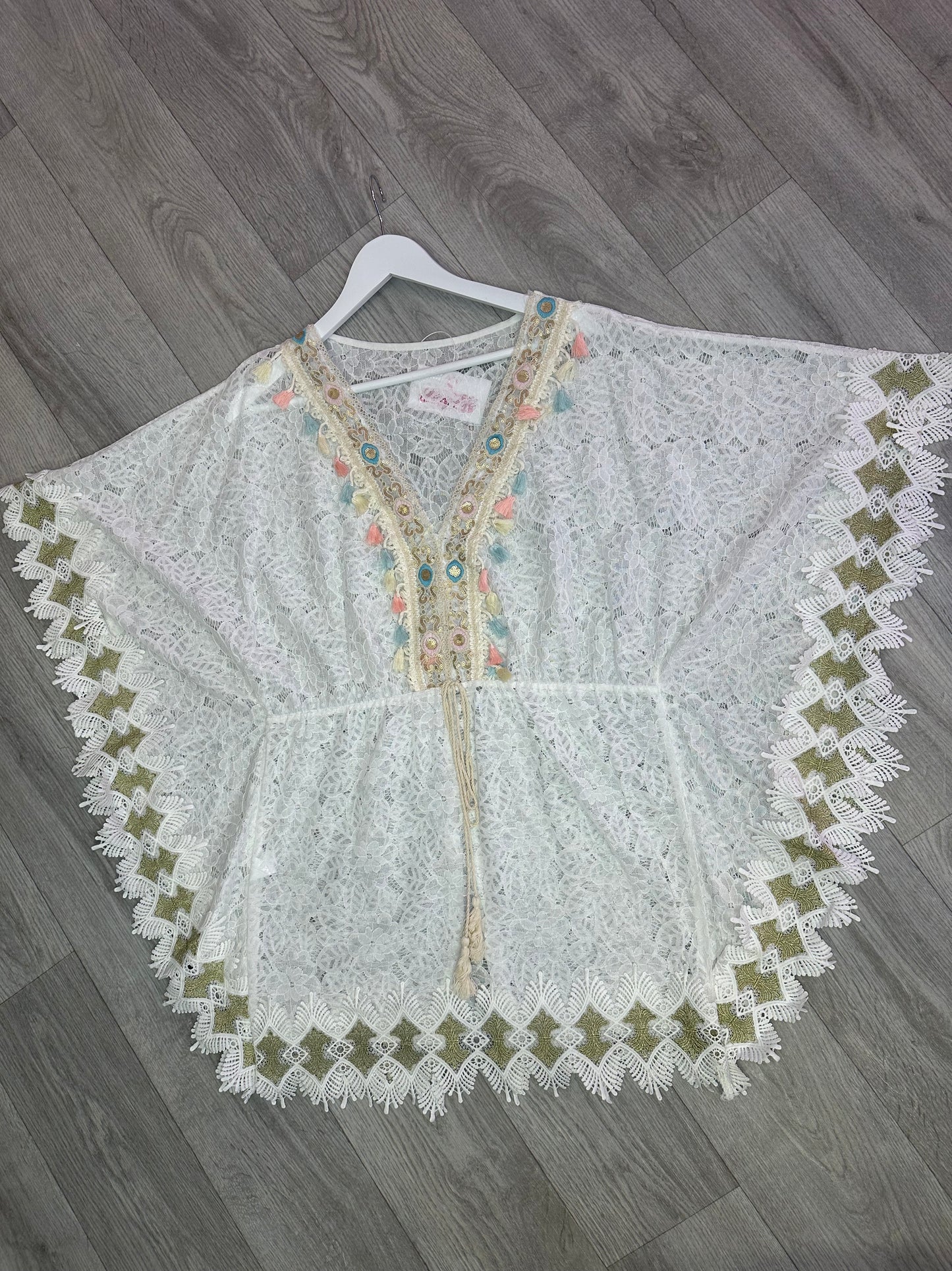 PASTEL TASSEL SHEER SUN DRESS