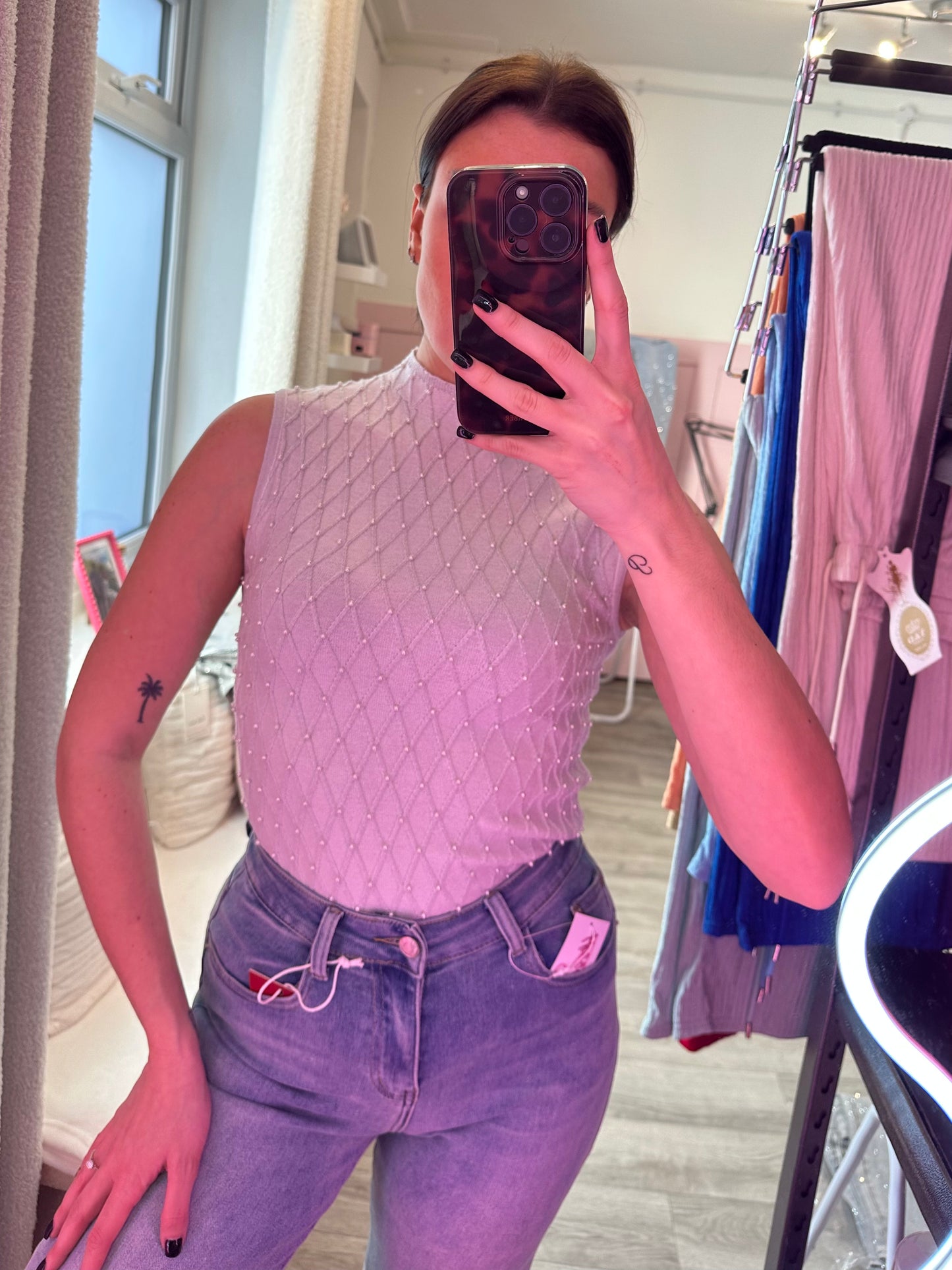 PEARL EMBELLISHED SPARKLE VEST