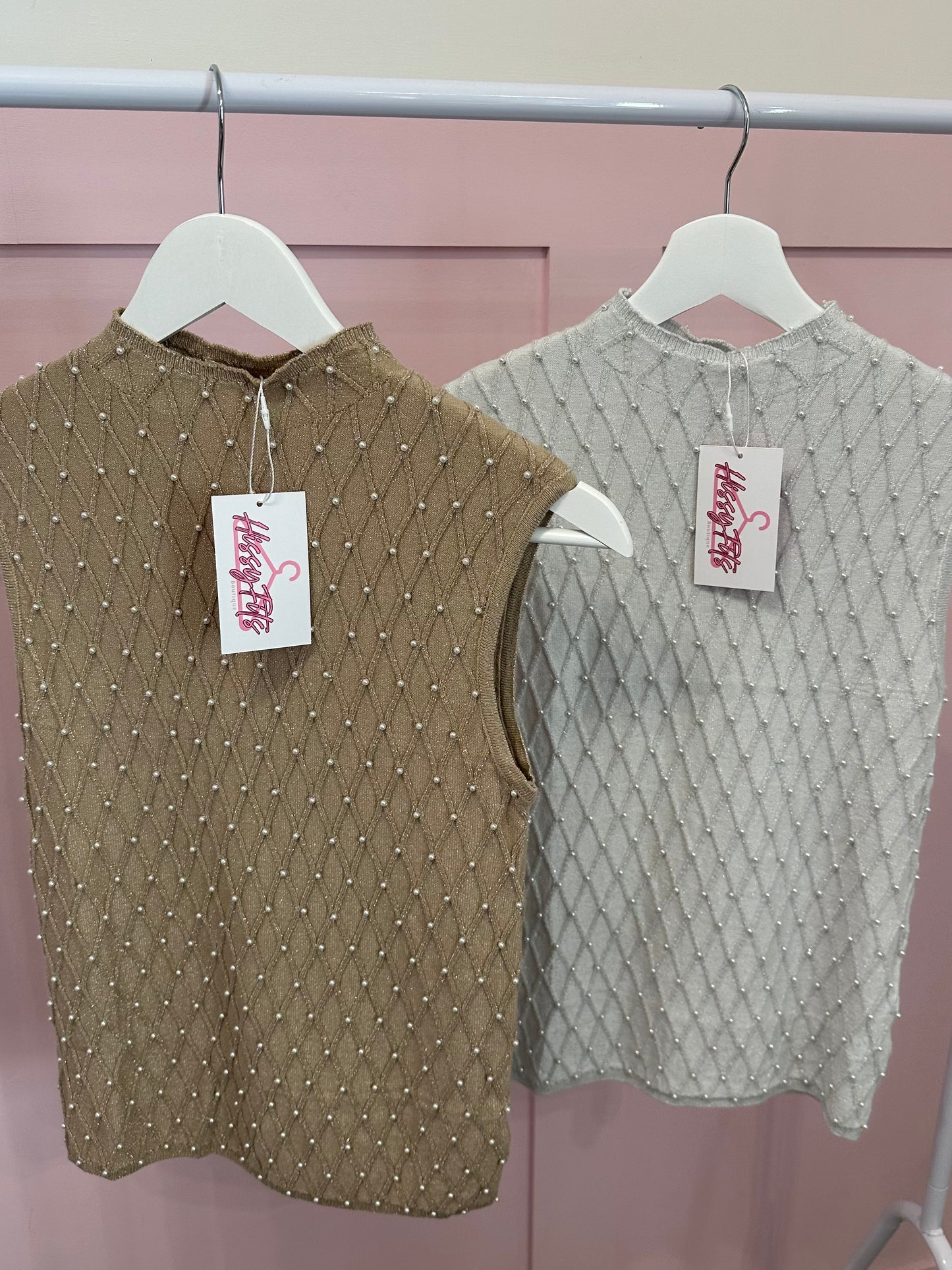 PEARL EMBELLISHED SPARKLE VEST