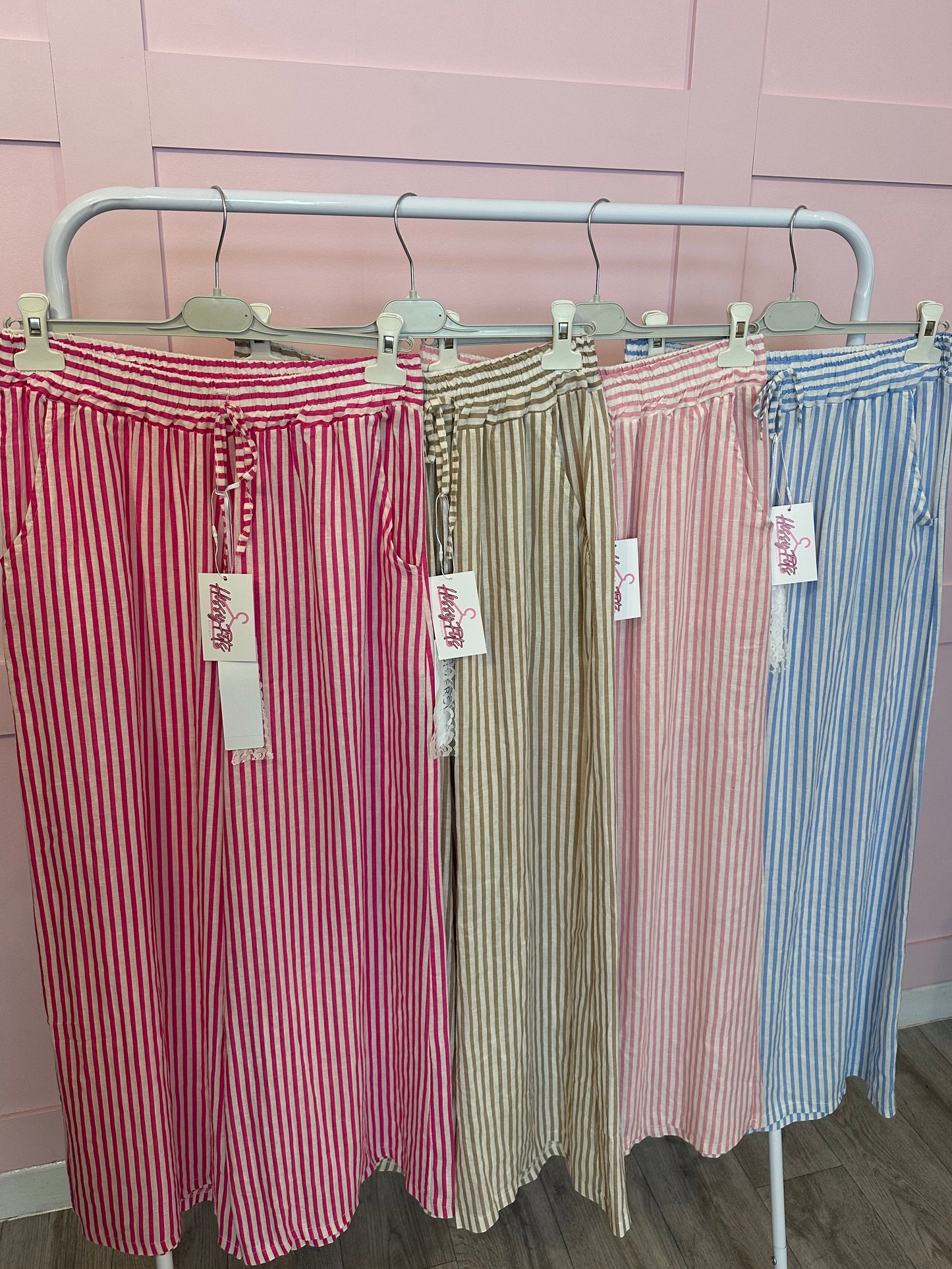 STRIPED LINEN TROUSERS