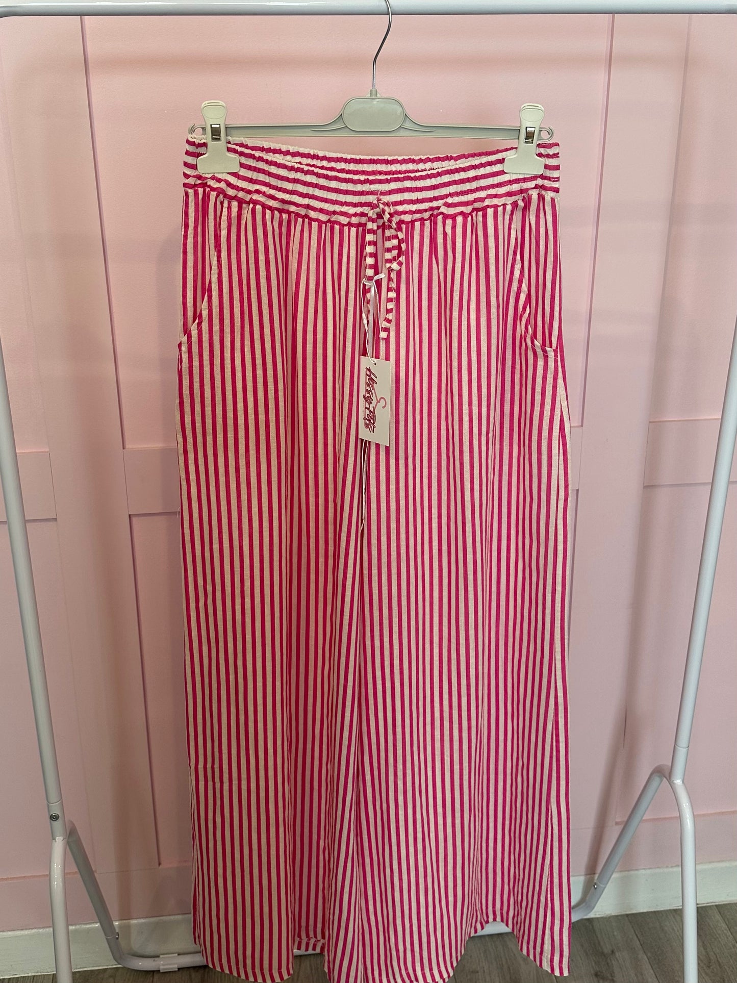 STRIPED LINEN TROUSERS