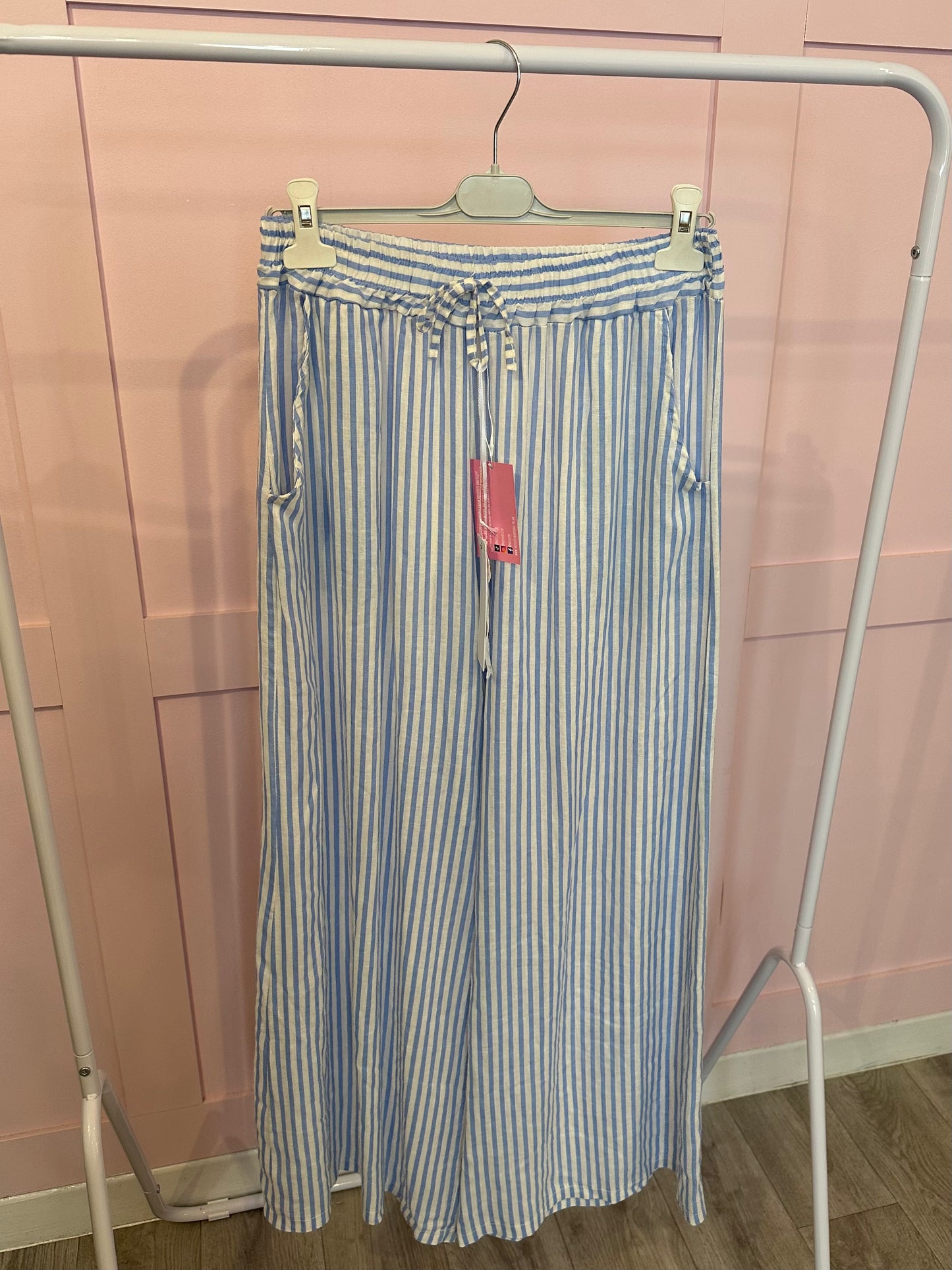 STRIPED LINEN TROUSERS