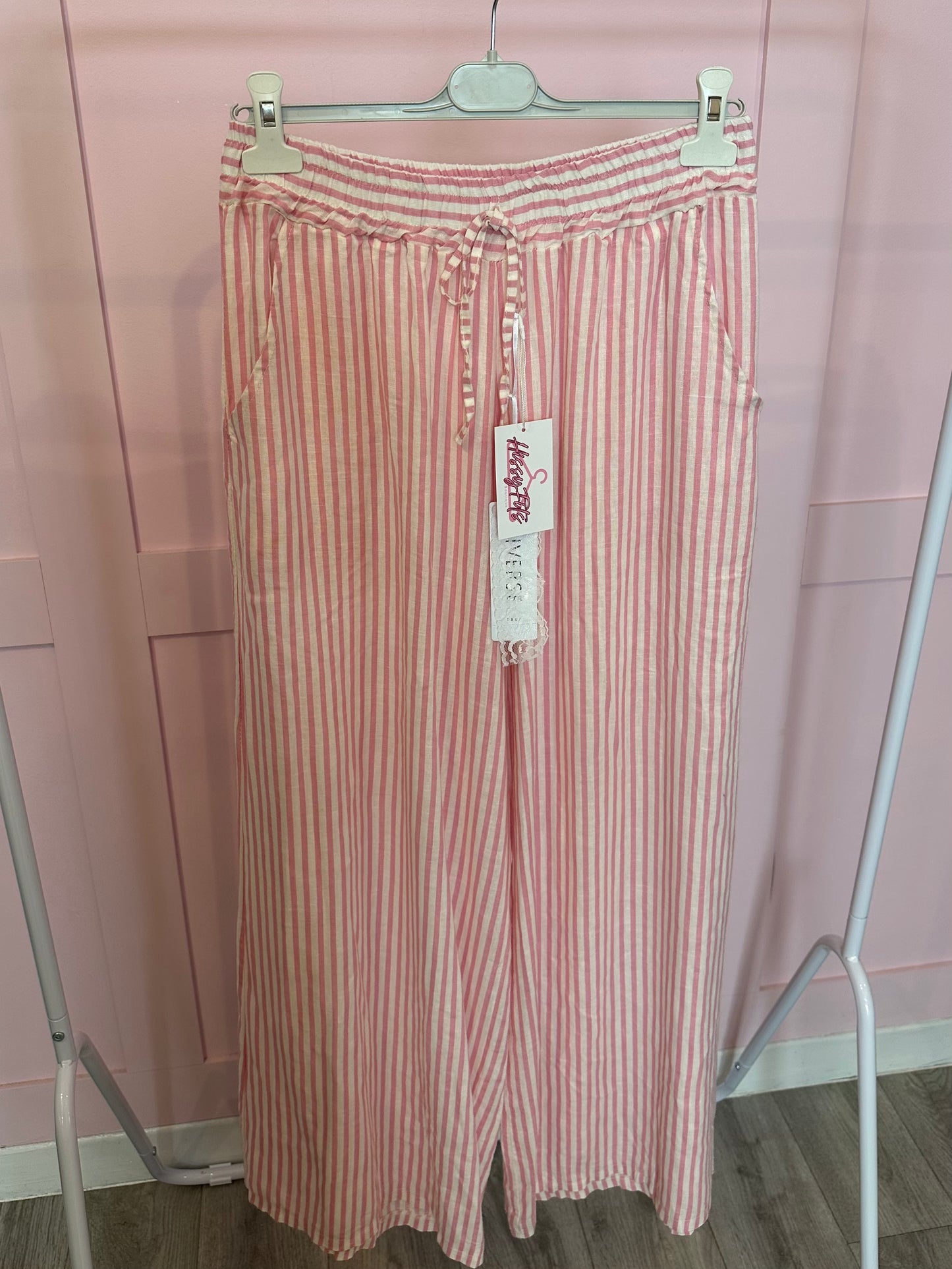 STRIPED LINEN TROUSERS