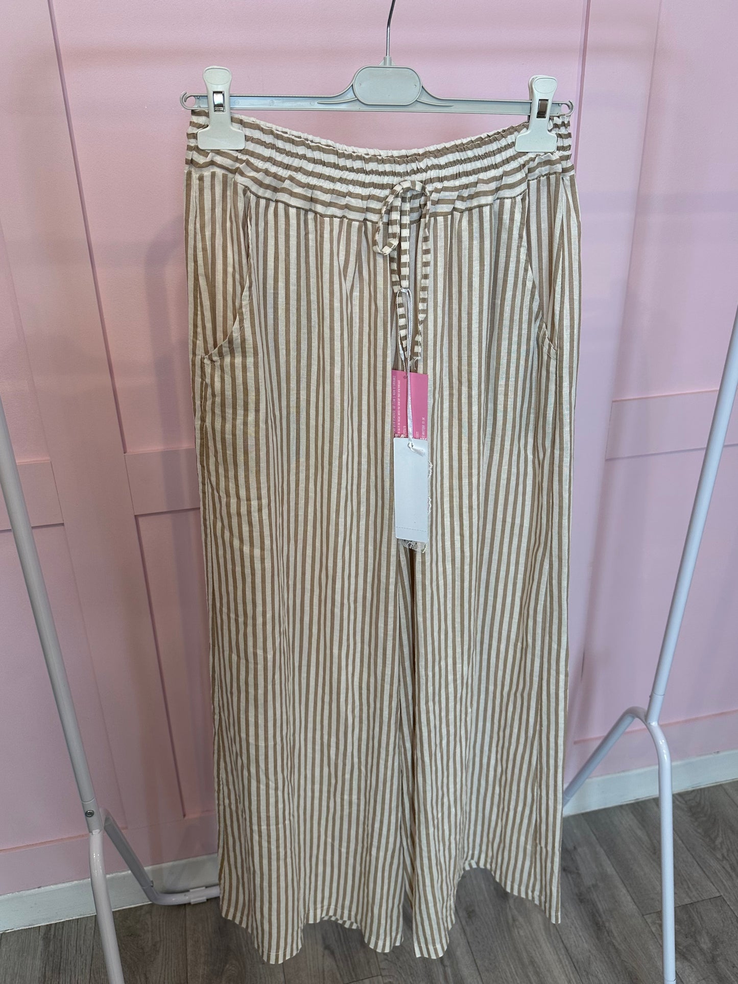 STRIPED LINEN TROUSERS